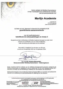 Certificaat Entree en mbo 2 Gecertificeerd examenlevercier